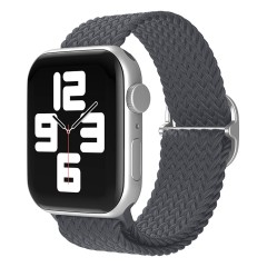 Curea Apple Watch 1/2/3/4/5/6/7/8/SE/Ultra - 42/44/45/49 MM Braided Loop Ajustabila Casey Studios, din Material Textil Casey Studios - Space Gray