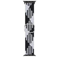 Curea Apple Watch 1/2/3/4/5/6/7/8/SE/Ultra - 42/44/45/49 MM Braided Loop Ajustabila Casey Studios, din Material Textil Casey Studios - Black/white Black/white