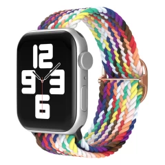 Curea Apple Watch 1/2/3/4/5/6/7/8/SE/Ultra - 38/40/42 MM Braided Loop Ajustabila Casey Studios, din Material Textil - Mixed Colors Mixed Colors