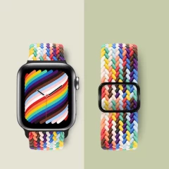 Curea Apple Watch 1/2/3/4/5/6/7/8/SE/Ultra - 38/40/42 MM Braided Loop Ajustabila Casey Studios, din Material Textil - Mixed Colors Mixed Colors