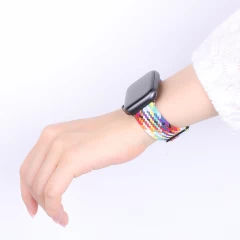 Curea Apple Watch 1/2/3/4/5/6/7/8/SE/Ultra - 38/40/42 MM Braided Loop Ajustabila Casey Studios, din Material Textil - Mixed Colors Mixed Colors