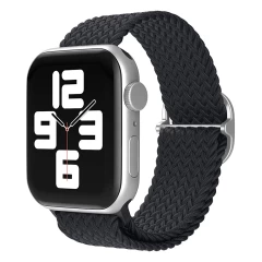Curea Apple Watch 1/2/3/4/5/6/7/8/SE/Ultra - 38/40/42 MM Braided Loop Ajustabila Casey Studios, din Material Textil - Mixed Colors Charcoal 