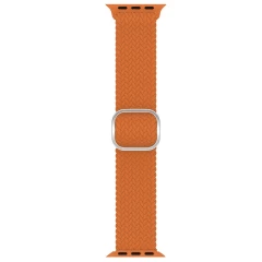 Curea Apple Watch 1/2/3/4/5/6/7/8/SE/Ultra - 38/40/42 MM Braided Loop Ajustabila Casey Studios, din Material Textil - Hermes Orange Hermes Orange