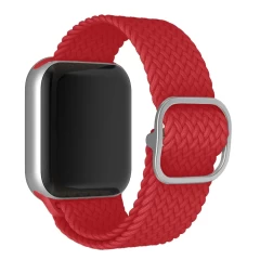 Curea Apple Watch 1/2/3/4/5/6/7/8/SE/Ultra - 38/40/42 MM Braided Loop Ajustabila Casey Studios, din Material Textil - Red Red