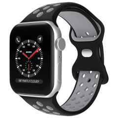Curea Apple Watch 1/2/3/4/5/6/7/8/SE/Ultra - 42/44/45/49 MM Silicone Sport Loop Casey Studios, din Silicon, cu Perforatii Casey Studios - Black / Gray
