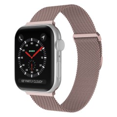 Curea Apple Watch 1/2/3/4/5/6/7/8/SE/Ultra - 42/44/45/49 MM Milanese Dual Loop Casey Studios, Metalica Casey Studios - Rose Pink
