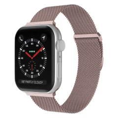 Curea Apple Watch 1/2/3/4/5/6/7/8/SE - 38/40/41 MM Milanese Dual Loop Casey Studios, Metalica Casey Studios - Black Rose Pink 