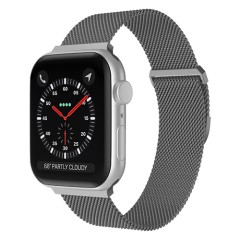 Curea Apple Watch 1/2/3/4/5/6/7/8/SE - 38/40/41 MM Milanese Dual Loop Casey Studios, Metalica Casey Studios - Dark Gray