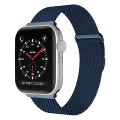 Curea Apple Watch 1/2/3/4/5/6/7/8/SE - 38/40/41 MM Milanese Dual Loop Casey Studios, Metalica Casey Studios - Blue