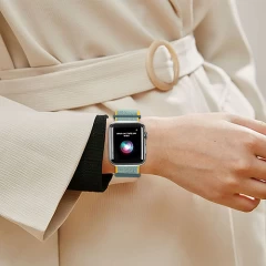 Curea Apple Watch 1/2/3/4/5/6/7/8/SE - 38/40/41 MM Nylon Sport Loop Casey Studios, din Material Textil Casey Studios - Bright Sunny Bright Sunny