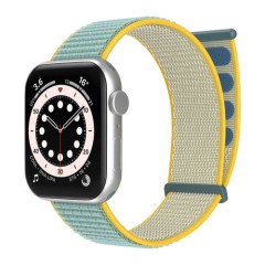 Curea Apple Watch 1/2/3/4/5/6/7/8/SE - 38/40/41 MM Nylon Sport Loop Casey Studios, din Material Textil Casey Studios - Bright Sunny