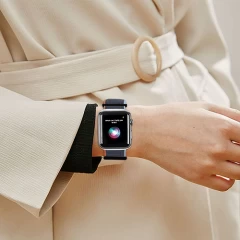 Curea Apple Watch 1/2/3/4/5/6/7/8/SE - 38/40/41 MM Nylon Sport Loop Casey Studios, din Material Textil Casey Studios - Dark Navy Blue Dark Navy Blue