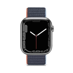 Curea Apple Watch 1/2/3/4/5/6/7/8/SE - 38/40/41 MM Nylon Sport Loop Casey Studios, din Material Textil Casey Studios - Dark Navy Blue Dark Navy Blue