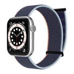 Curea Apple Watch 1/2/3/4/5/6/7/8/SE - 38/40/41 MM Nylon Sport Loop Casey Studios, din Material Textil Casey Studios - Dark Navy Blue