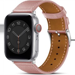 Curea Apple Watch 1/2/3/4/5/6/7/8/SE - 38/40/41 MM Premium din Piele Naturala Casey Studios Casey Studios - Roz