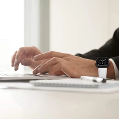 Curea Apple Watch 1/2/3/4/5/6/7/8/SE - 38/40/41 MM Premium din Piele Naturala Casey Studios Casey Studios - Alb Alb