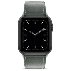 Curea Apple Watch 1/2/3/4/5/6/7/8/SE - 38/40/41 MM Premium din Piele Naturala Casey Studios Casey Studios - Gri Gri | Alb