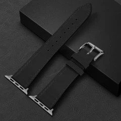 Curea Apple Watch 1/2/3/4/5/6/7/8/SE/Ultra - 42/44/45/49 MM Premium din Piele Naturala Casey Studios Casey Studios - Negru Negru