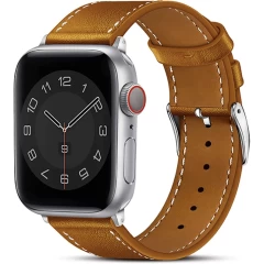 Curea Apple Watch 1/2/3/4/5/6/7/8/SE/Ultra - 42/44/45/49 MM Premium din Piele Naturala Casey Studios Casey Studios - Negru Maro | Alb 