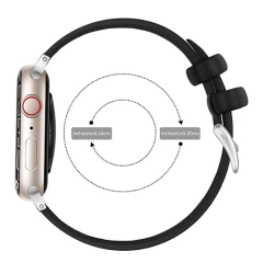 Curea Apple Watch 1/2/3/4/5/6/7/8/SE/Ultra - 42/44/45/49 MM Premium din Piele Naturala Casey Studios Casey Studios - Negru Negru | Alb