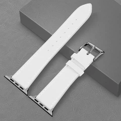 Curea Apple Watch 1/2/3/4/5/6/7/8/SE/Ultra - 42/44/45/49 MM Premium din Piele Naturala Casey Studios Casey Studios - Alb Alb