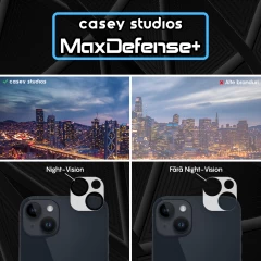 Set 2x Folie Sticla Camera MaxDefense+ compatibila cu iPhone 14 / 14 Plus Casey Studios Transparent