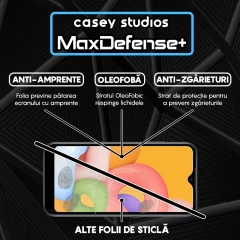 Folie Sticla CASEY STUDIOS pentru Samsung Galaxy A01, Full Glue, Duritate Militara, Ultra HD, Protectie Profesionala Ecran 3D, Anti Zgarieturi, Anti Amprente, Anti Socuri, Margini Negre Negru