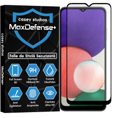 Folie Sticla CASEY STUDIOS pentru Samsung Galaxy A22 5G, Full Glue, Duritate Militara, Ultra HD, Protectie Profesionala Ecran 3D, Anti Zgarieturi, Anti Amprente, Anti Socuri, Margini Negre