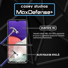 Folie Sticla CASEY STUDIOS pentru Samsung Galaxy A22 5G, Full Glue, Duritate Militara, Ultra HD, Protectie Profesionala Ecran 3D, Anti Zgarieturi, Anti Amprente, Anti Socuri, Margini Negre Negru