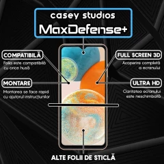 Folie Sticla CASEY STUDIOS pentru Samsung Galaxy A23 5G / A23 4G / A04S / A04 / A13 5G / A13 4G / M23 / M33 / M13 / F23 / F13, Full Glue, Duritate Militara, Ultra HD, Protectie Profesionala Ecran 3D, Anti Zgarieturi, Anti Amprente, Anti Socuri, Margi Negru