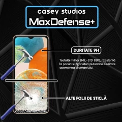 Folie Sticla CASEY STUDIOS pentru Samsung Galaxy A23 5G / A23 4G / A04S / A04 / A13 5G / A13 4G / M23 / M33 / M13 / F23 / F13, Full Glue, Duritate Militara, Ultra HD, Protectie Profesionala Ecran 3D, Anti Zgarieturi, Anti Amprente, Anti Socuri, Margi Negru