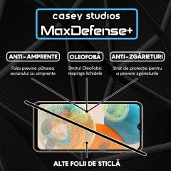 Folie Sticla CASEY STUDIOS pentru Samsung Galaxy A23 5G / A23 4G / A04S / A04 / A13 5G / A13 4G / M23 / M33 / M13 / F23 / F13, Full Glue, Duritate Militara, Ultra HD, Protectie Profesionala Ecran 3D, Anti Zgarieturi, Anti Amprente, Anti Socuri, Margi Negru