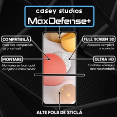 Folie Sticla CASEY STUDIOS pentru Samsung Galaxy A42 5G, Full Glue, Duritate Militara, Ultra HD, Protectie Profesionala Ecran 3D, Anti Zgarieturi, Anti Amprente, Anti Socuri, Margini Negre