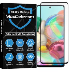 Folie Sticla CASEY STUDIOS pentru Samsung Galaxy A71 4G / A71 5G / M51 / Note 10 Lite, Full Glue, Duritate Militara, Ultra HD, Protectie Profesionala Ecran 3D, Anti Zgarieturi, Anti Amprente, Anti Socuri, Margini Negre