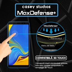 Folie Sticla CASEY STUDIOS pentru Samsung Galaxy A7 2018, Full Glue, Duritate Militara, Ultra HD, Protectie Profesionala Ecran 3D, Anti Zgarieturi, Anti Amprente, Anti Socuri, Margini Negre Negru
