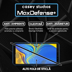 Folie Sticla CASEY STUDIOS pentru Samsung Galaxy A7 2018, Full Glue, Duritate Militara, Ultra HD, Protectie Profesionala Ecran 3D, Anti Zgarieturi, Anti Amprente, Anti Socuri, Margini Negre Negru
