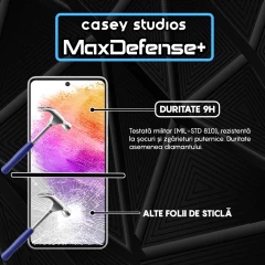 Folie Sticla CASEY STUDIOS pentru Samsung Galaxy A73 5G, Full Glue, Duritate Militara, Ultra HD, Protectie Profesionala Ecran 3D, Anti Zgarieturi, Anti Amprente, Anti Socuri, Margini Negre Negru