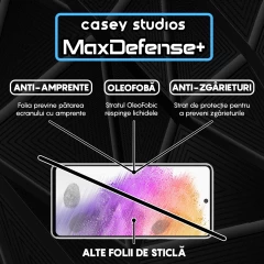 Folie Sticla CASEY STUDIOS pentru Samsung Galaxy A73 5G, Full Glue, Duritate Militara, Ultra HD, Protectie Profesionala Ecran 3D, Anti Zgarieturi, Anti Amprente, Anti Socuri, Margini Negre Negru