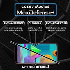 Folie Sticla CASEY STUDIOS pentru Samsung Galaxy M01, Full Glue, Duritate Militara, Ultra HD, Protectie Profesionala Ecran 3D, Anti Zgarieturi, Anti Amprente, Anti Socuri, Margini Negre Negru