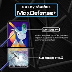 Folie Sticla CASEY STUDIOS pentru Samsung Galaxy M11 / A11, Full Glue, Duritate Militara, Ultra HD, Protectie Profesionala Ecran 3D, Anti Zgarieturi, Anti Amprente, Anti Socuri, Margini Negre Negru