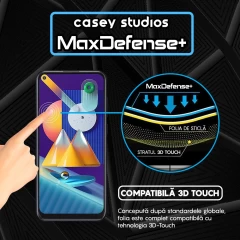 Folie Sticla CASEY STUDIOS pentru Samsung Galaxy M11 / A11, Full Glue, Duritate Militara, Ultra HD, Protectie Profesionala Ecran 3D, Anti Zgarieturi, Anti Amprente, Anti Socuri, Margini Negre Negru