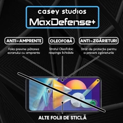 Folie Sticla CASEY STUDIOS pentru Samsung Galaxy M11 / A11, Full Glue, Duritate Militara, Ultra HD, Protectie Profesionala Ecran 3D, Anti Zgarieturi, Anti Amprente, Anti Socuri, Margini Negre Negru