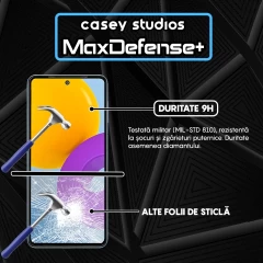 Folie Sticla CASEY STUDIOS pentru Samsung Galaxy M52 5G, Full Glue, Duritate Militara, Ultra HD, Protectie Profesionala Ecran 3D, Anti Zgarieturi, Anti Amprente, Anti Socuri, Margini Negre Negru