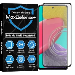 Folie Sticla CASEY STUDIOS pentru Samsung Galaxy M53, Full Glue, Duritate Militara, Ultra HD, Protectie Profesionala Ecran 3D, Anti Zgarieturi, Anti Amprente, Anti Socuri, Margini Negre Negru