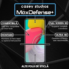Folie Sticla CASEY STUDIOS pentru Samsung Galaxy M53, Full Glue, Duritate Militara, Ultra HD, Protectie Profesionala Ecran 3D, Anti Zgarieturi, Anti Amprente, Anti Socuri, Margini Negre Negru