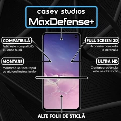 Folie Sticla CASEY STUDIOS pentru Samsung Galaxy S10 LITE, Full Glue, Duritate Militara, Ultra HD, Protectie Profesionala Ecran 3D, Anti Zgarieturi, Anti Amprente, Anti Socuri, Margini Negre Negru