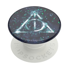 Suport pentru telefon - Popsockets PopGrip - Glitter Deathly Hallows - Negru