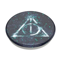 Suport pentru telefon - Popsockets PopGrip - Glitter Deathly Hallows - Negru Negru